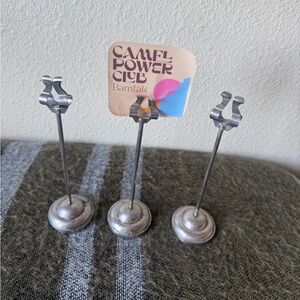 Set of 3 8” Stainless Steel U Shaped Card Table Number Holder Stand place card
